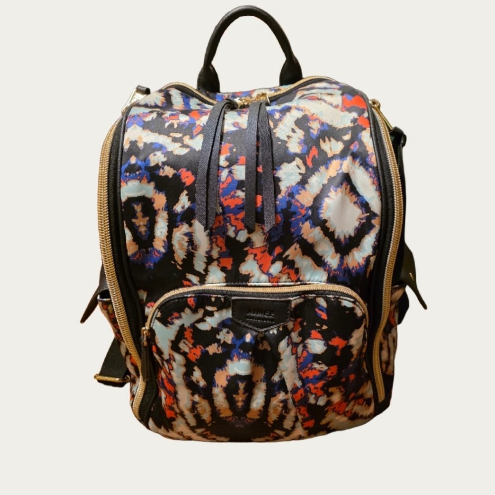 Aimee Kestenberg Black Multicolor Abstract Print Backpack